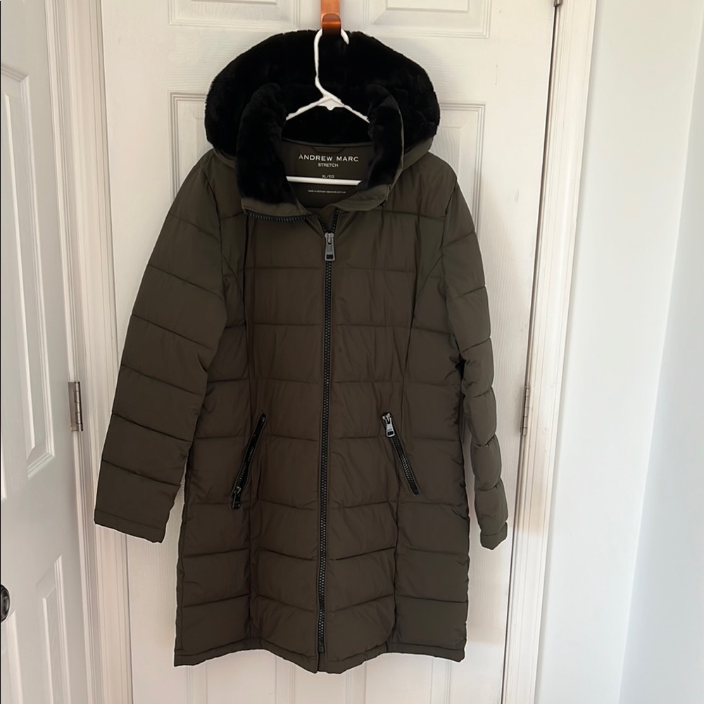 MARKED DOWN Andrew Marc Olive Green Puffer Coat